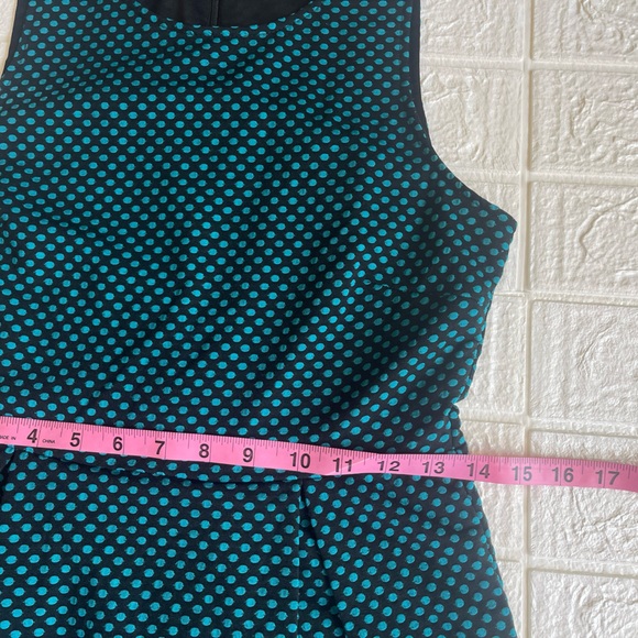 41 Hawthorn Black and Teal Spotted A-Line Scoop Neck Sleeveless Dress - Picture 12 of 14